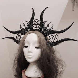 Leviathan Headwear: Gothic Crown, Satanic Horns, Devil Cosplay