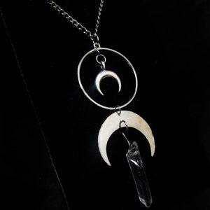 Luna Phase necklace: goth pendant, gothic jewellery, alt accessory, alternative accessories, witch, moon, witchy, pagan, luna, gifts