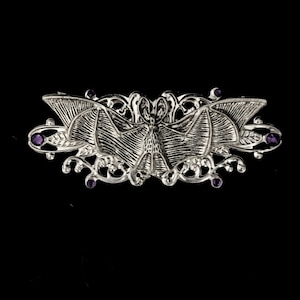 Schaurige Fledermaus Haarspange: Gothic Strass Haarschmuck