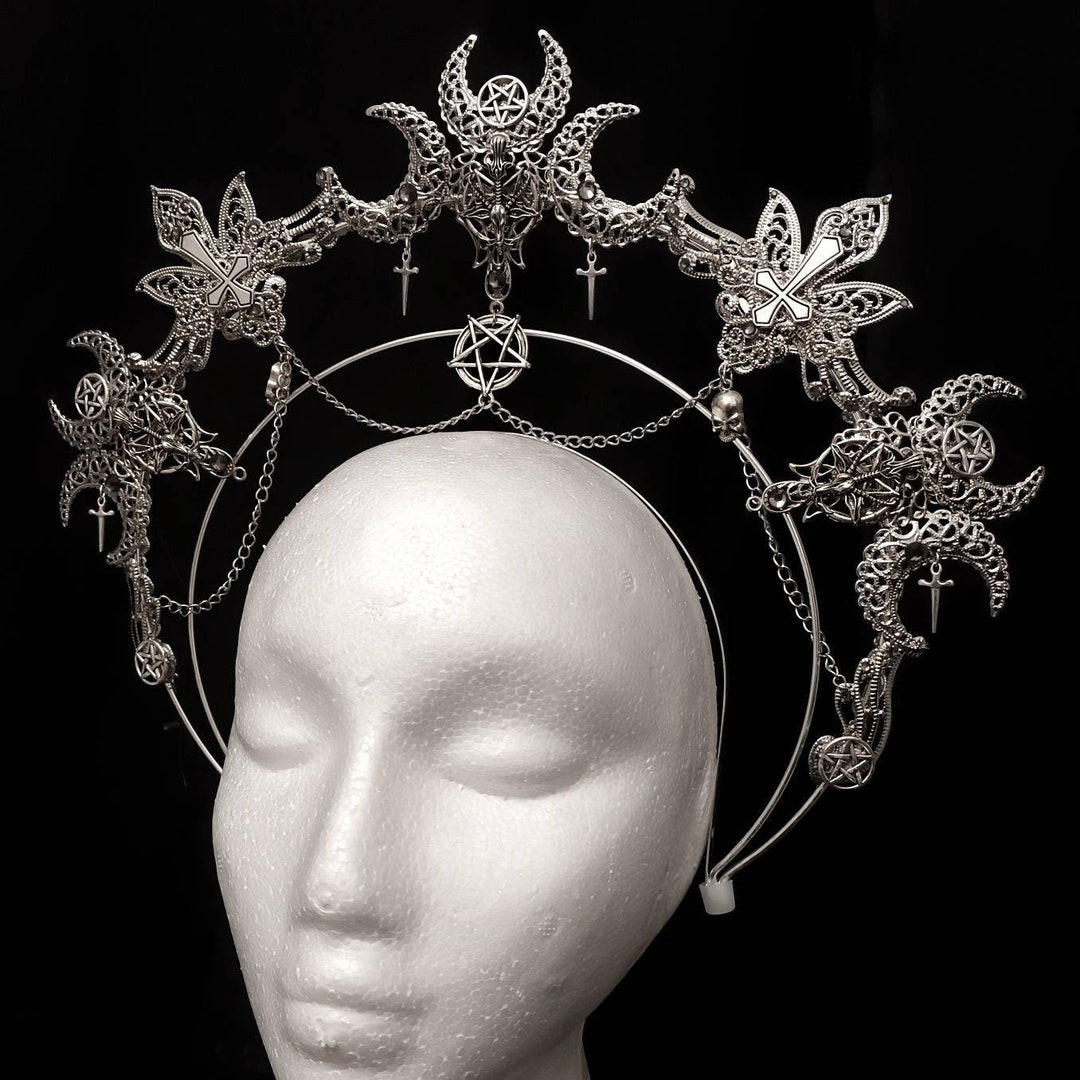 Lilith Headwear Gothic Halo, Goth Headdress, Alternative Bride, Alt