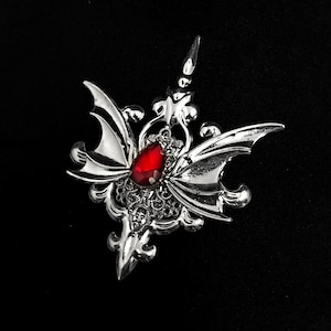 Bloodlust clip/brooch:  vamp headwear,  alternative hairslide, goth hairclip, vampire, cosplay brooch, couture, blood drop, bat,wings, alt