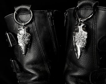 Arrowhead boot clip, N.R charms, Dm charms, pair of boot clips, viking accessories, goth accessory, alt accessories, gothic gifts, alt