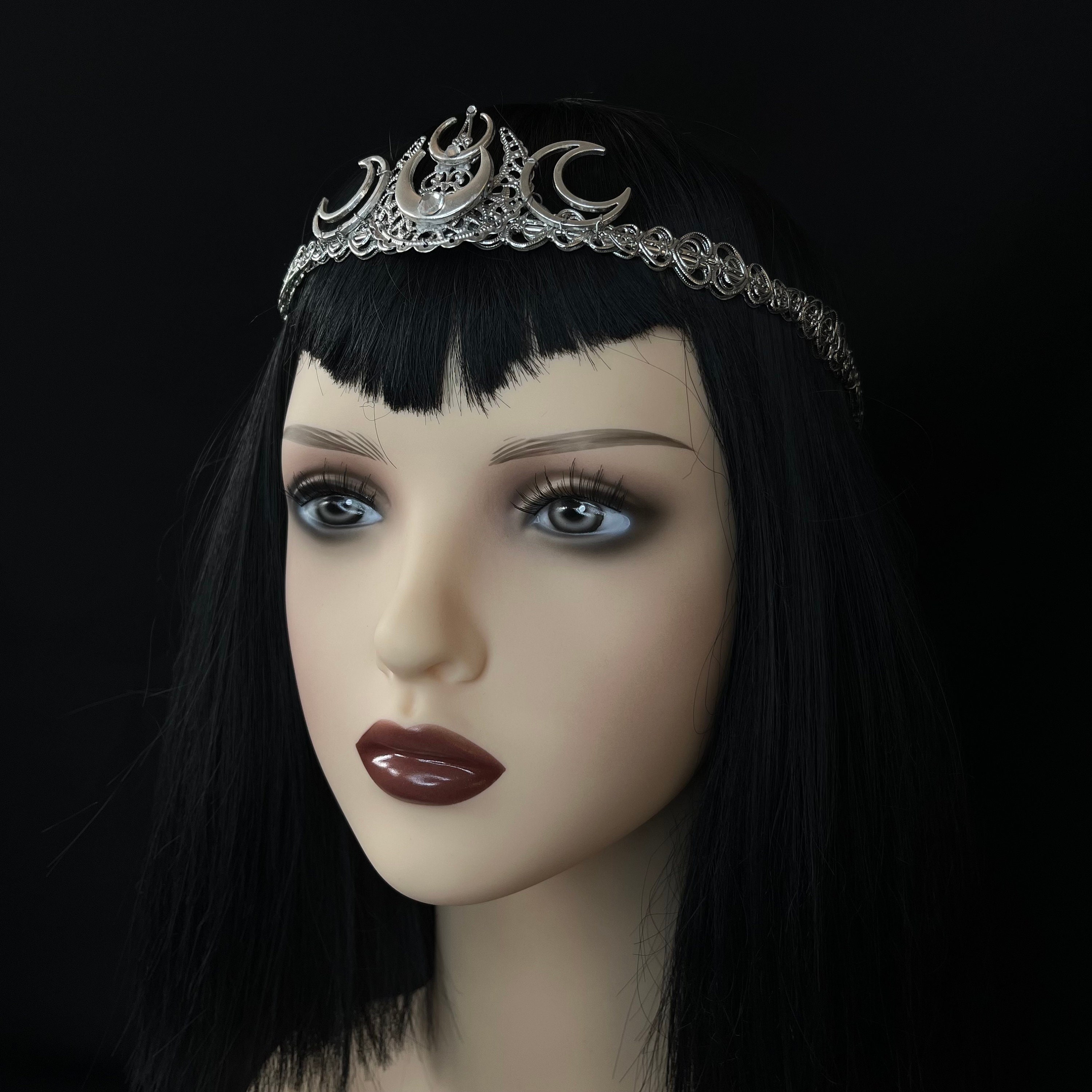 Silver Moon & Star Metal Tiara Hair Accessory Star Crown Silver Star & Moon Crown Headband - Metal  main image 2