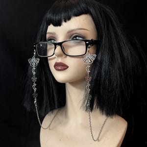 Luna Moth Glasses Chain: Gothic Pentagram Moon Eyewear