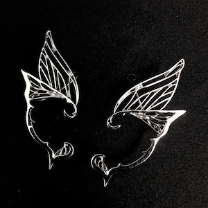 Flutter earcuffs: fantasy elf cuffs, cosplay accessories,  alt accessory,  alternative earring, gothic jewellery, fairy ears, elven, goth