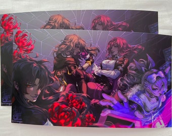 Honkai Star Rail Villain Art Print Featuring Stelle/Trailblazer, Blade, Kafka, Silverwolf