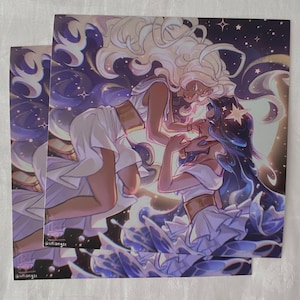 Cookie Run Kingdom Sea Fairy Cookie x Moonlight Cookie SeaMoon Art Print