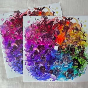 Girlboss Color Wheel Art Print Featuring 48 characters