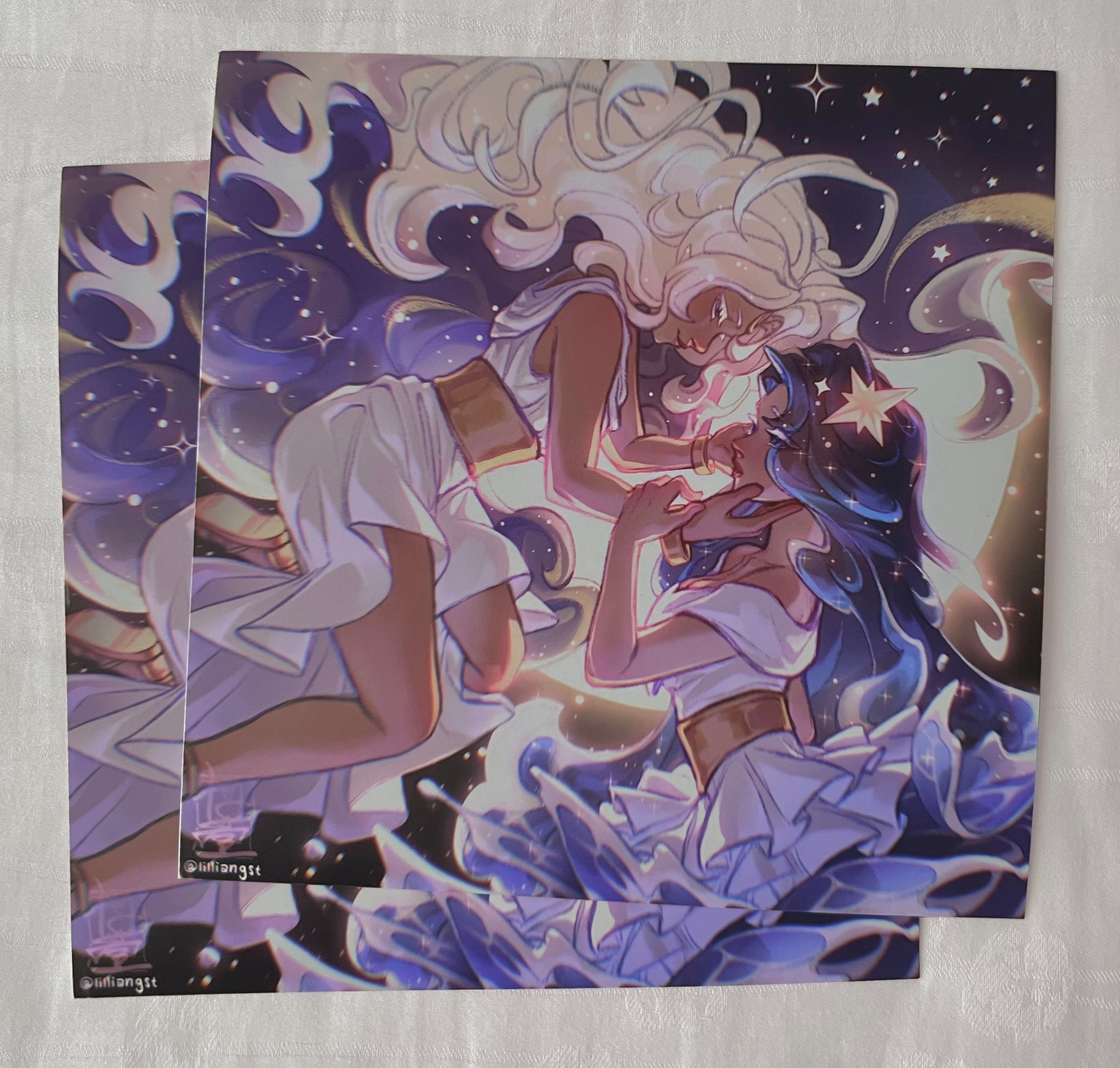 Cookie Run Kingdom Sea Fairy Cookie x Moonlight Cookie SeaMoon Art Print