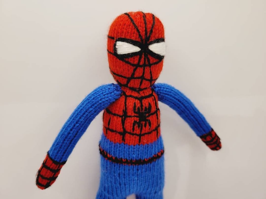 Hand Knitted Spiderman Handmade Spiderman Knitted Etsy UK