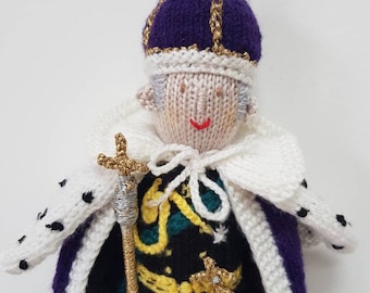 King Charles's Coronation , King Charles doll , Royal family , Royal Coronation , King Charles III knitted doll , Crowning of King Charles