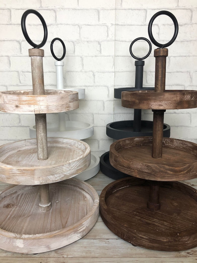 Three Tiered Tray Display Tray Kitchen Display Tray Etsy
