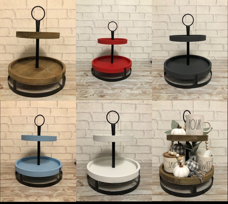 Two Tiered Tray Display Tray Kitchen Display Tray Etsy
