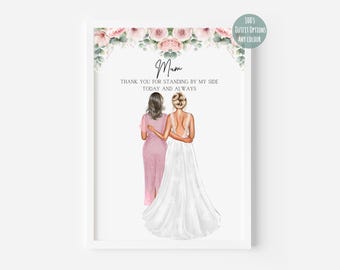 Personalised Mother Of The Bride Print, Gift For Mother Of The Bride , Wedding Gift For Mum, Mother In Law Wedding Gift, Wedding Print