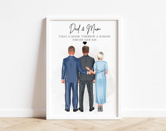 Personalised Parents Of The Groom Print, Personalised Parents Of The Groom Gift, Mother Of Groom Gift, Wedding Gift For Son