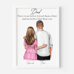 Personalised Dad Print, Dad Print,Personalised Print, Gift For Dad, Dad Birthday Print, Dad And Daughter Print,Fathers Day Gift, Dad And Son