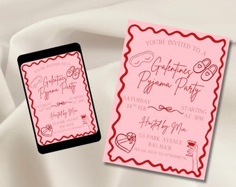 Galentines Pyjama Party Digital Invitation, Galentines Day Invitation, Galentines Digital Invitation, Galentines Day Party, Galentines