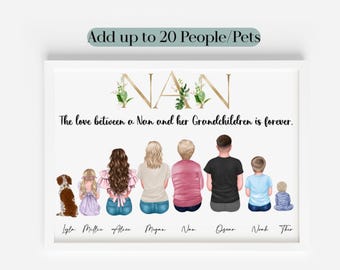 Personalised Gift For Nanny, Nanny Gifts, Grandma Gifts, Nana Gifts, Gifts For Nan, Nanny Print, Nan Print, Grandma Gift, Nanny Christmas