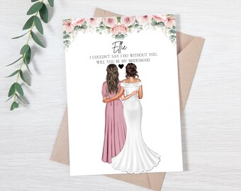 Personalised Will You Be My Bridesmaid Card, Bridesmaid Proposal Card, Will You Be My Maid Of Honour Card, Maid Of Honour Proposal Card