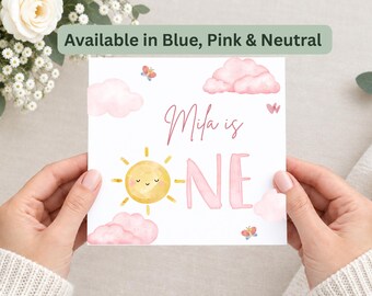 Personalised 1st Birthday Card, Personalised First Birthday Card, 1st Birthday Card Granddaughter Grandson Niece Nephew Daughter Son