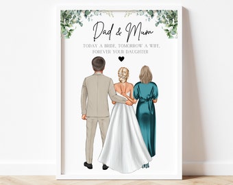 Personalised Parents Of The Bride Print, Parents Of The Bride Gift, Mother Of The Bride Print, Father Of The Bride Gift, Parents Of Groom