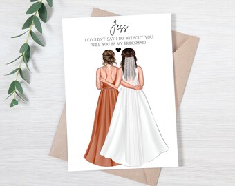 Personalised Will You Be My Bridesmaid Card, Bridesmaid Proposal Card, Will You Be My Maid Of Honour Card, Maid Of Honour Proposal Card