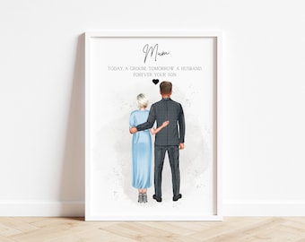 Personalised Mother Of The Groom Print, Mother Of The Groom Gift, Parents Of Groom Gift, Wedding Gift For Son, Mum Wedding Gift