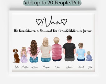 Digital Nan Print, Personalised Gift For Nanny, Nanny Gifts, Grandma Gifts, Nana Gifts, Gifts For Nan, Nanny Print, Nan Print, Grandma Gift