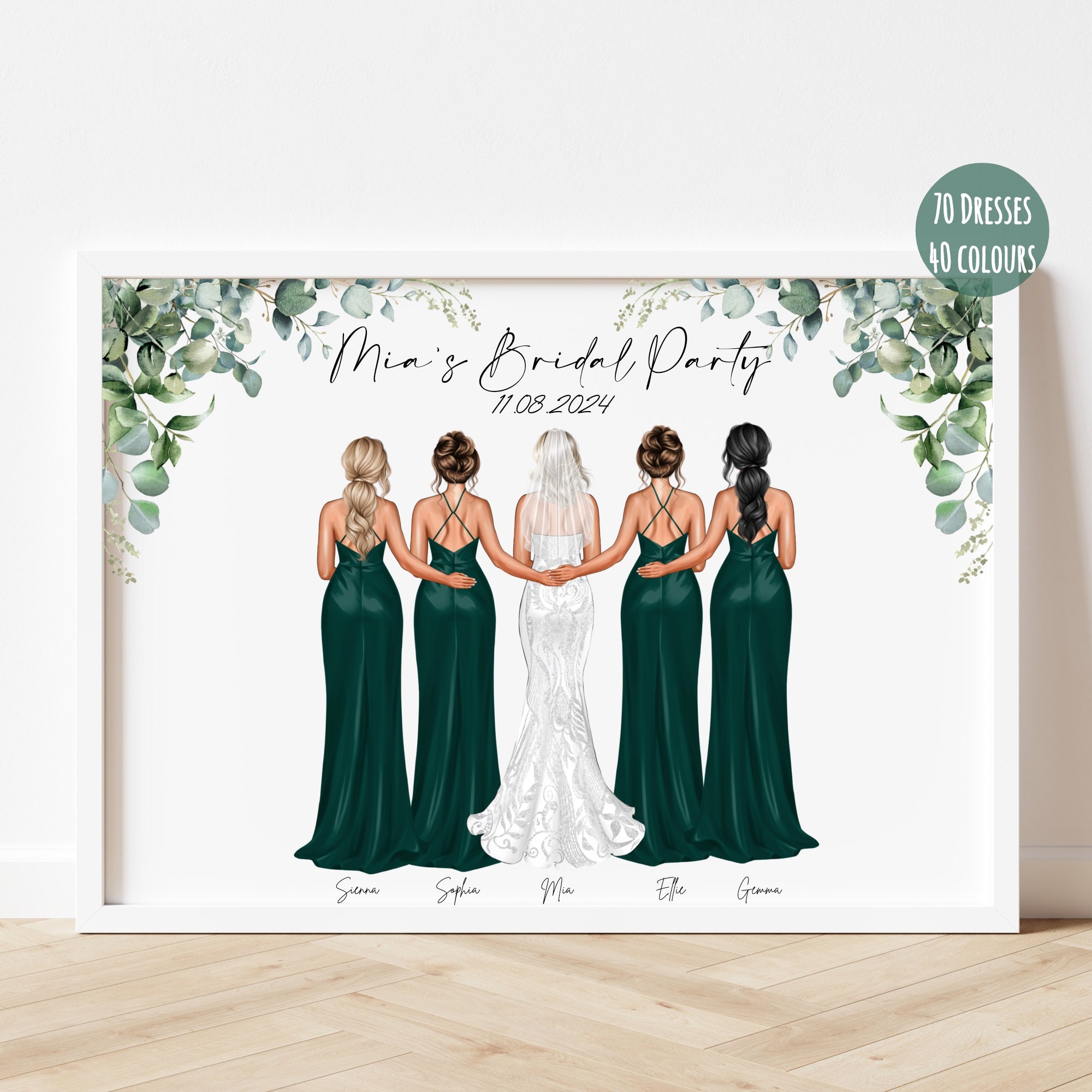 Personalised Bridesmaid Print, Bridal Party Print, Gift for Bridesmaid,  Gift for Bride From Bridesmaid, Gift for Bride From Maid of Honour - Etsy