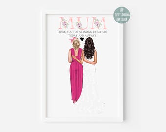 Personalised Mother Of The Bride Print, Gift For Mother Of The Bride , Wedding Gift For Mum, Mother In Law Wedding Gift, Wedding Print