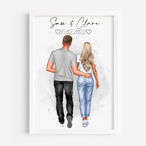 Personalised Couple Print, Anniversary Print, Anniversary Gift, Valentines Day Gift, Gift For Girlfriend, Gift For Boyfriend, Gift for Wife