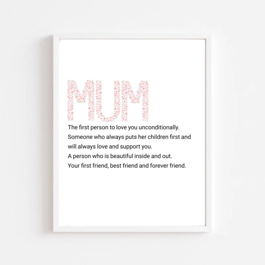 Mum Noun Print,mum Definition Print,mum Poem Print,mothers Day Print