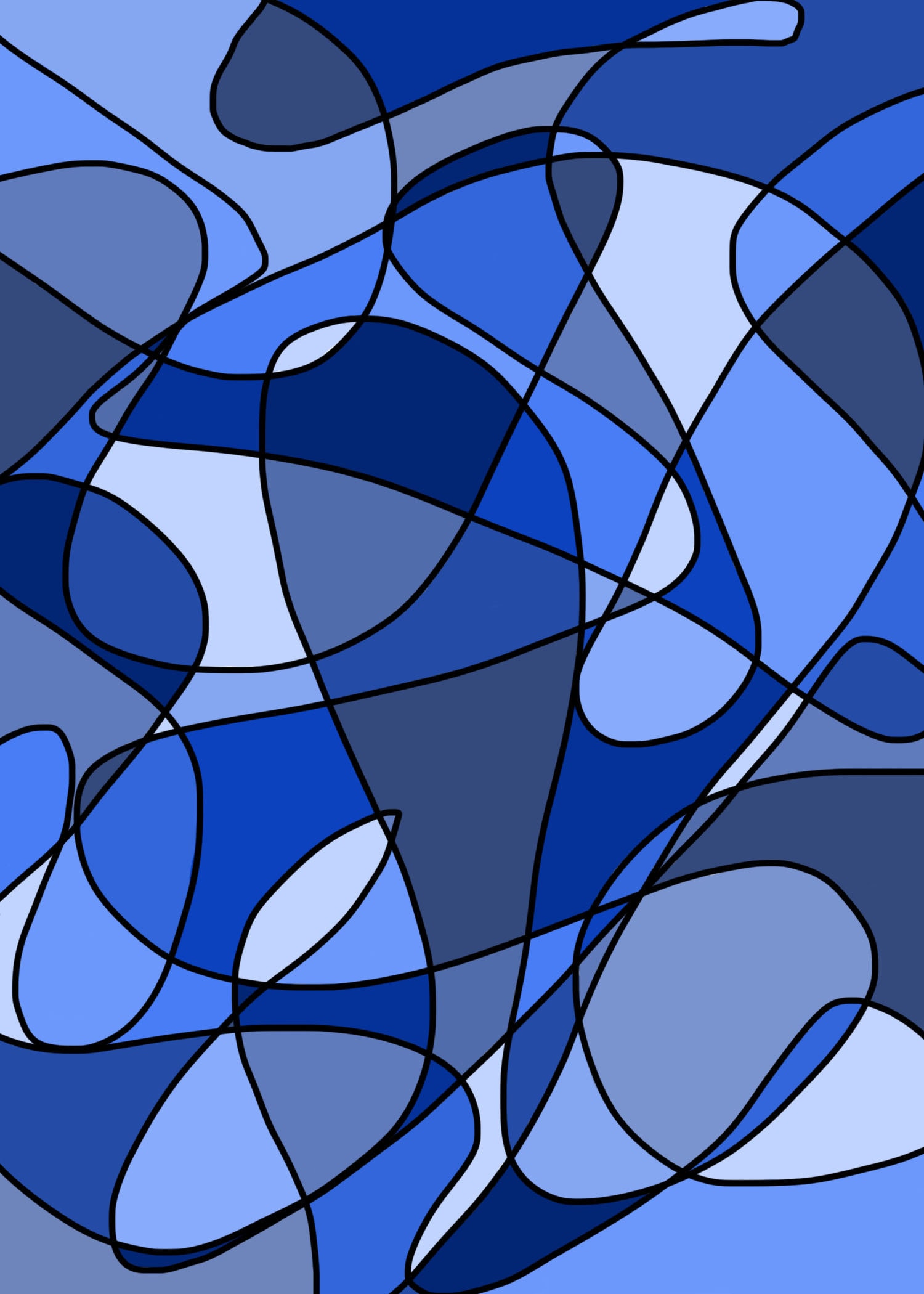 Blue abstract wall art print. Digital download art. Abstract Etsy