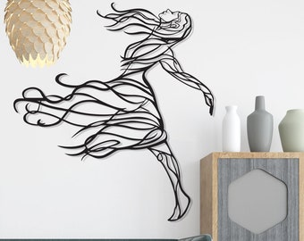 The Girl in The Wind - Metal Wall Sign, Metal Wall Decor, Metal Wall Art, Home Decor, Wall Hangings, Abstract Design, Gift, Interior Design
