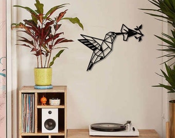 Hummingbird - Metal Wall Art, Metal Wall Sign, Metal Wall Hanging, Office Wall Art, Nature Wall Art, Bird design, Home Metal Decor