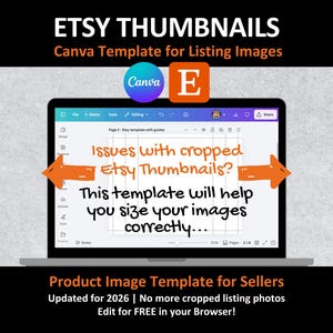 2026 ETSY Thumbnail Listing Image Template for Sellers | CANVA Cropping Template | Portrait Square Landscape 4:3 All Ratios