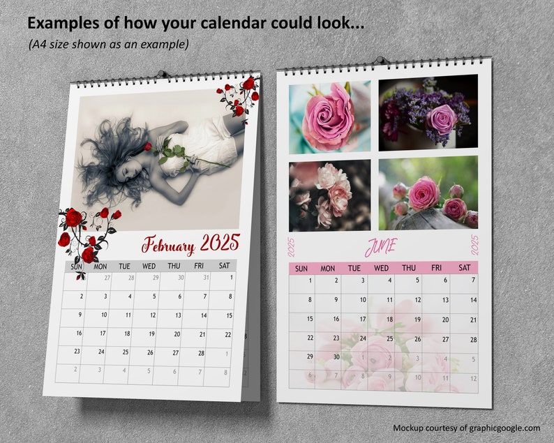 Tabloid 11x17 2025 CALENDAR PSD Template Sunday Start Editable Layers