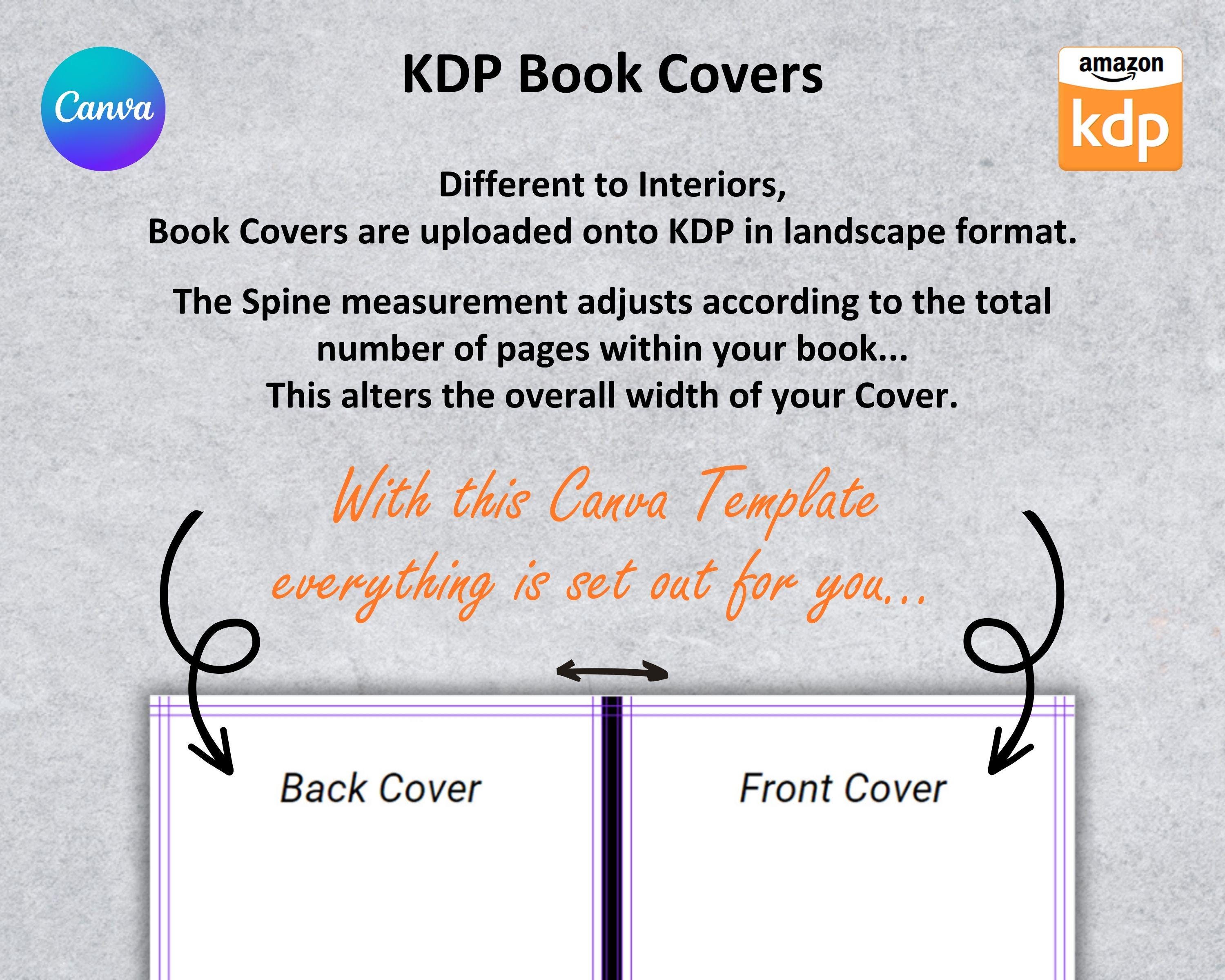 Canva 6x9" KDP PAPERBACK COVER Templates Editable Bundle Set | Sized ...