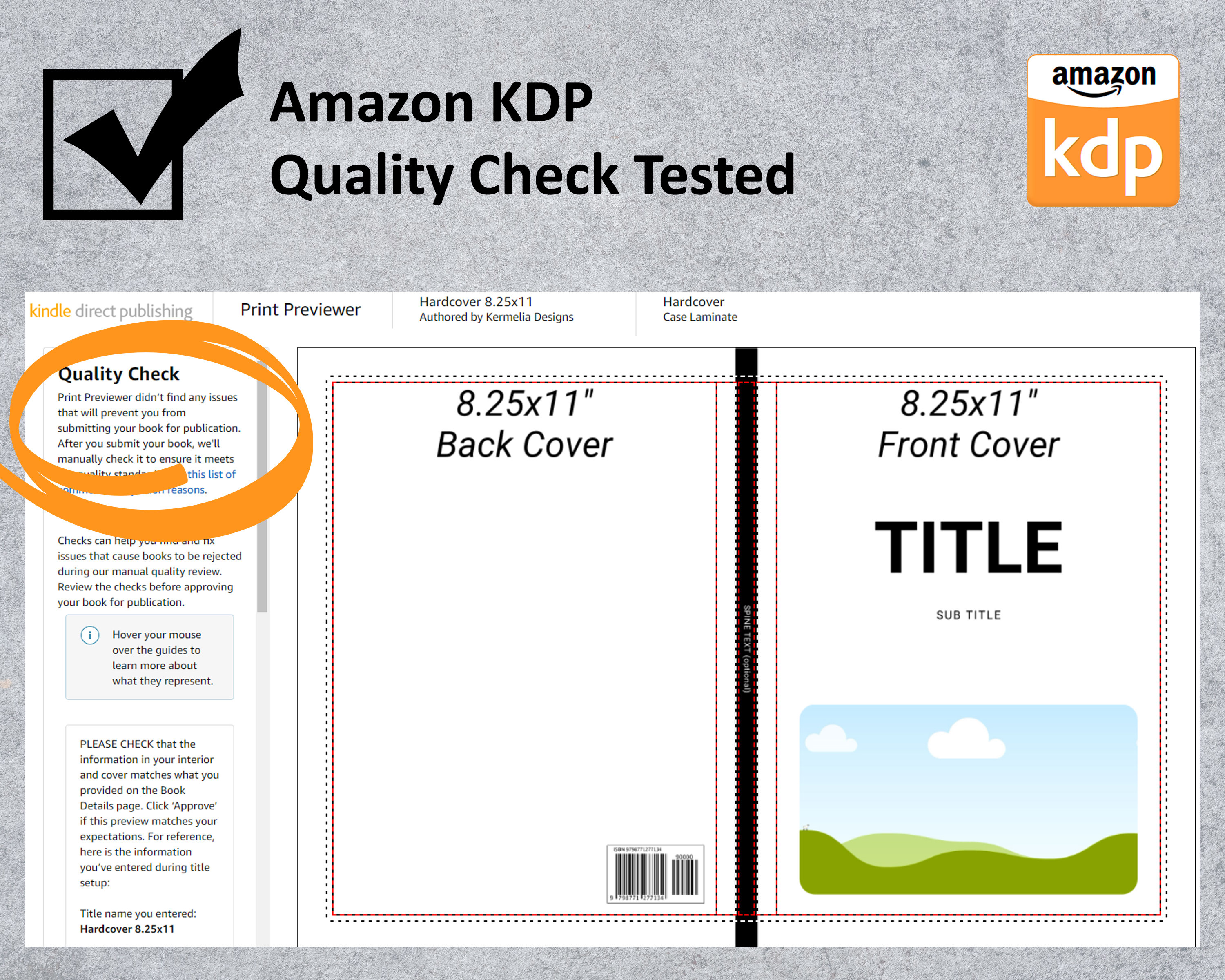 Canva 8.25x11 KDP HARDCOVER TEMPLATE Editable Bundle Set Sized for 100