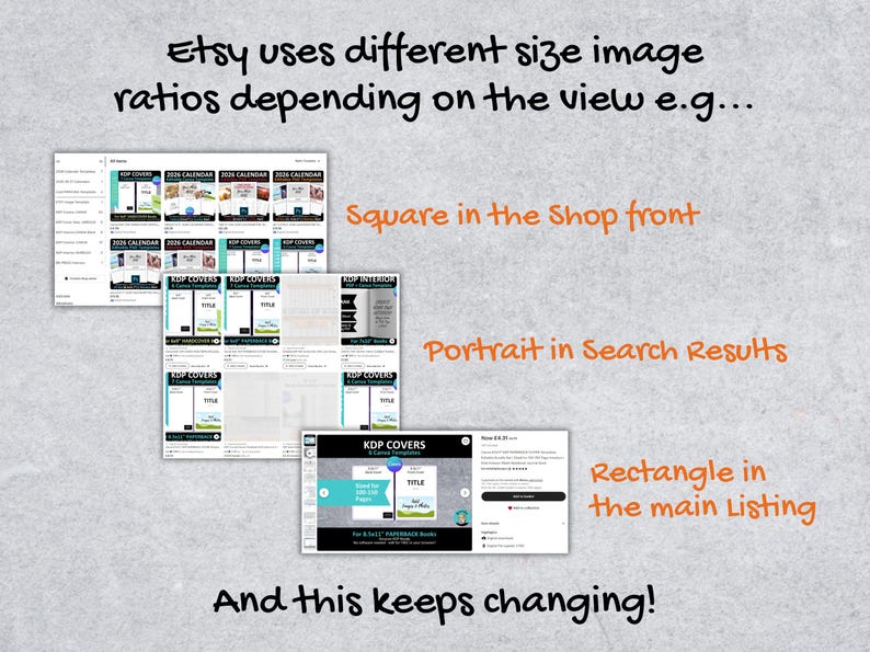 2026 ETSY Thumbnail Listing Image Template for Sellers | CANVA Cropping Template | Portrait Square Landscape 4:3 All Ratios image 3