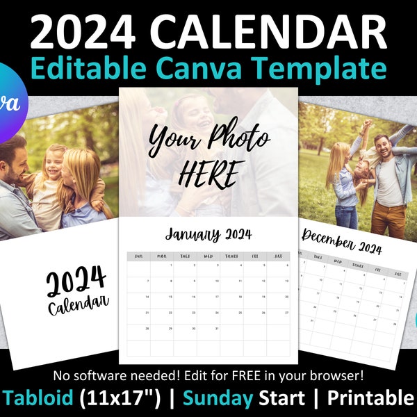 2024 5x7 Calendar Etsy