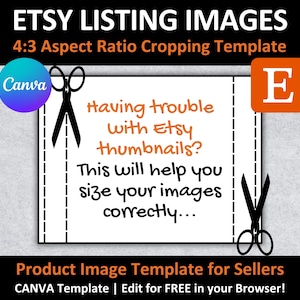 Modèle d'image ETSY 2025 pour les fiches produits | Gabarit de recadrage CANVA pour les vendeurs Etsy | Miniatures Etsy
