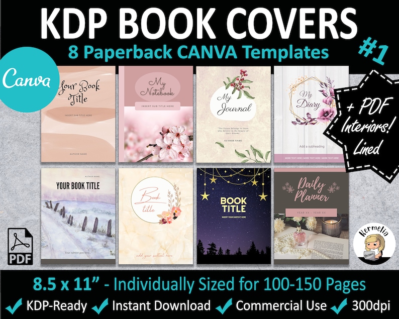 Canva 8 5x11 KDP PAPERBACK Book Cover Templates Editable Etsy Canva 8 5x11 KDP PAPERBACK Book Cover Templates Editable Etsy