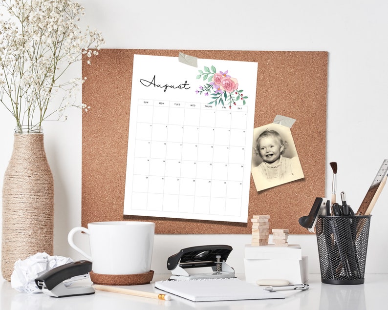 2024 Month to View CALENDAR Printable PDF CANVA Template Sunday Start ...