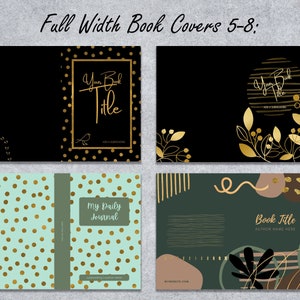 Canva 6x9" KDP PAPERBACK Book Cover Templates Editable Set #3 | + PDF Lined Interiors 100-150 Pages | Gold Amazon Notebook Journal Covers image 5