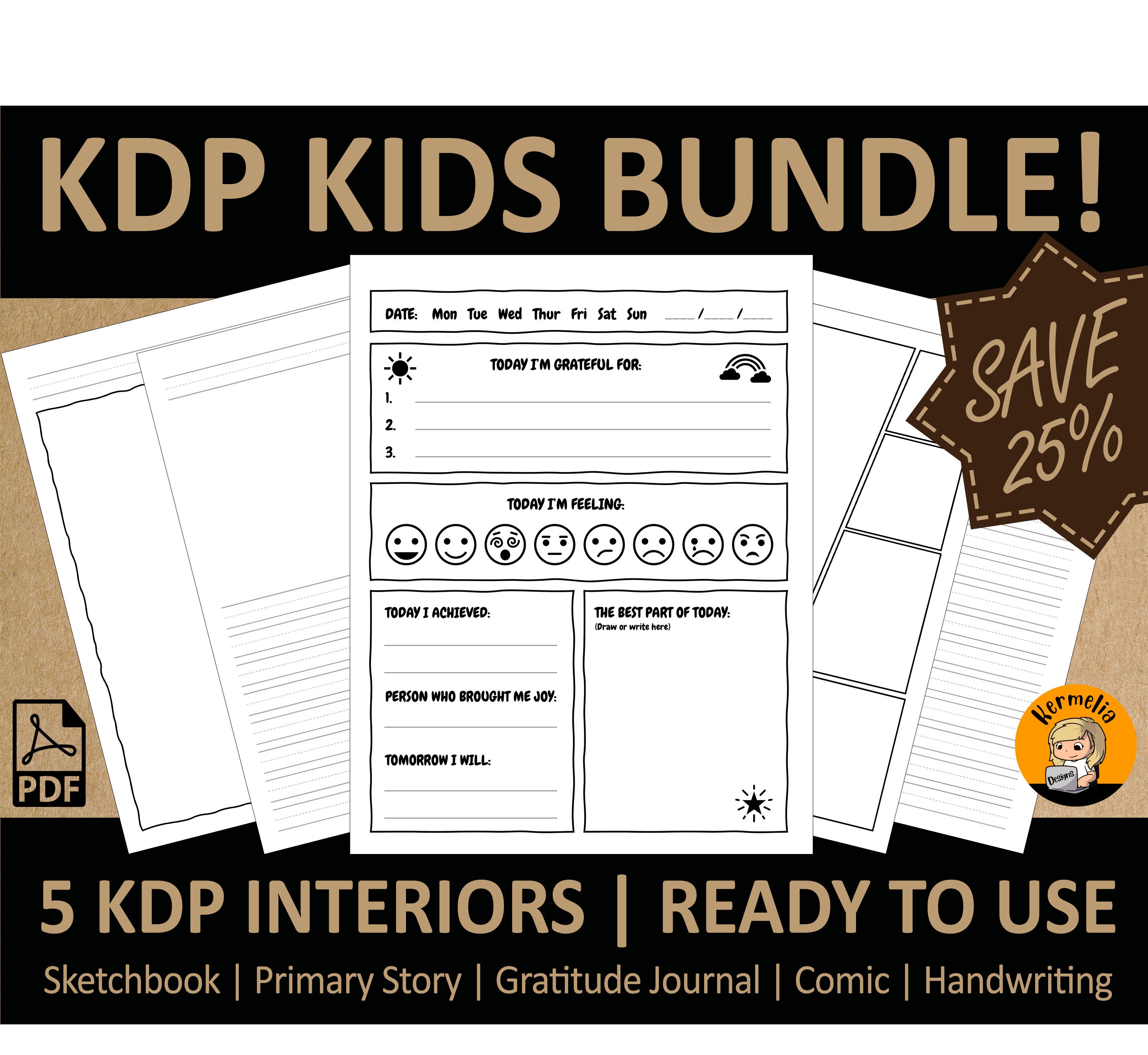 8.5 X 11 KDP KIDS Bundle 5 PDF Interior Templates - Etsy