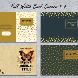 Canva 6x9" KDP PAPERBACK Book Cover Templates Editable Set #3 | + PDF Lined Interiors 100-150 Pages | Gold Amazon Notebook Journal Covers image 4