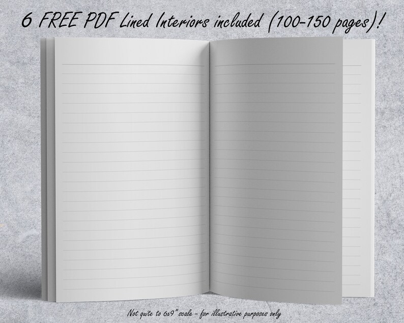 Canva 6x9" KDP PAPERBACK Book Cover Templates Editable Set #3 | + PDF Lined Interiors 100-150 Pages | Gold Amazon Notebook Journal Covers image 9
