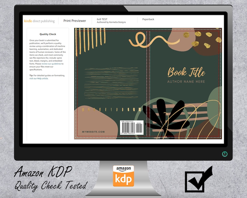 Canva 6x9" KDP PAPERBACK Book Cover Templates Editable Set #3 | + PDF Lined Interiors 100-150 Pages | Gold Amazon Notebook Journal Covers image 10