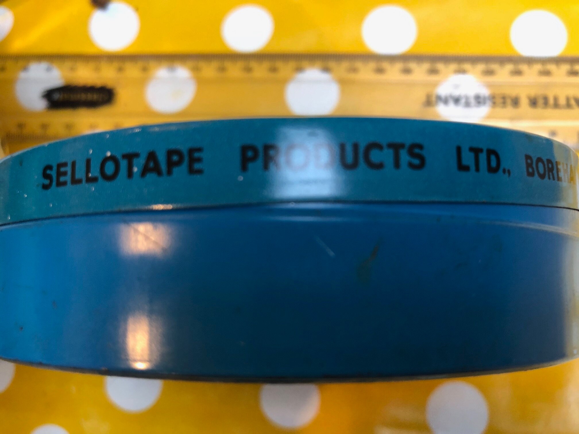 Vintage tin sellotape box lovely old design and good Etsy